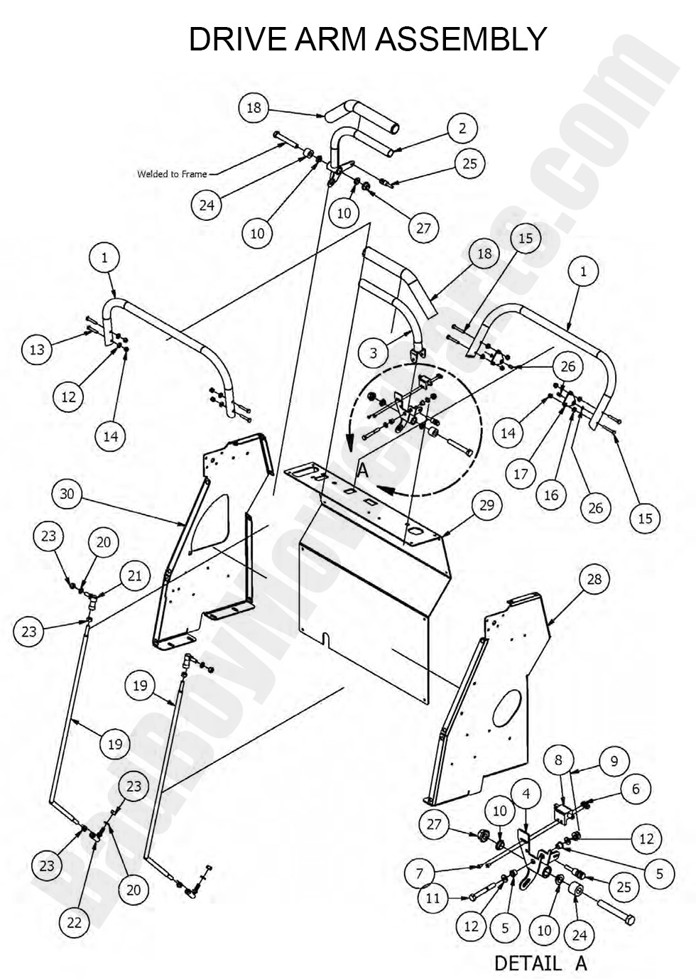 2017 Stand-On - Drive Arm Assembly